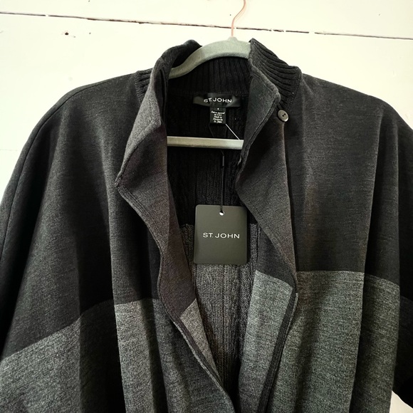 St. John topper Maison Weiss color block cardigan sweater size 8 NWT - Picture 4 of 10